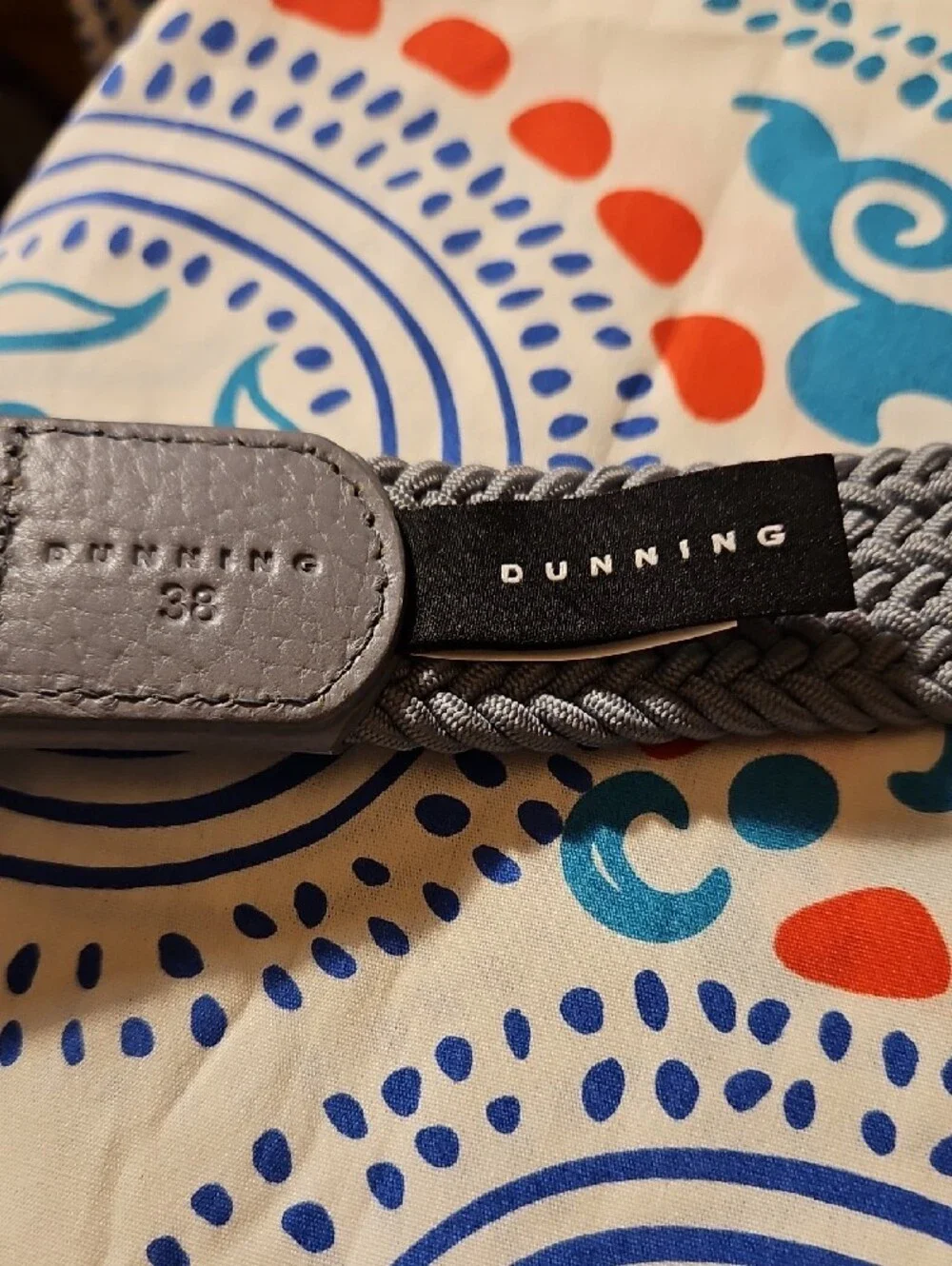 Slate Blue Braided Elastic Men's Belt with Silver Buckle